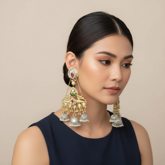 Vihara Royale Layered Jhumka Earrings
