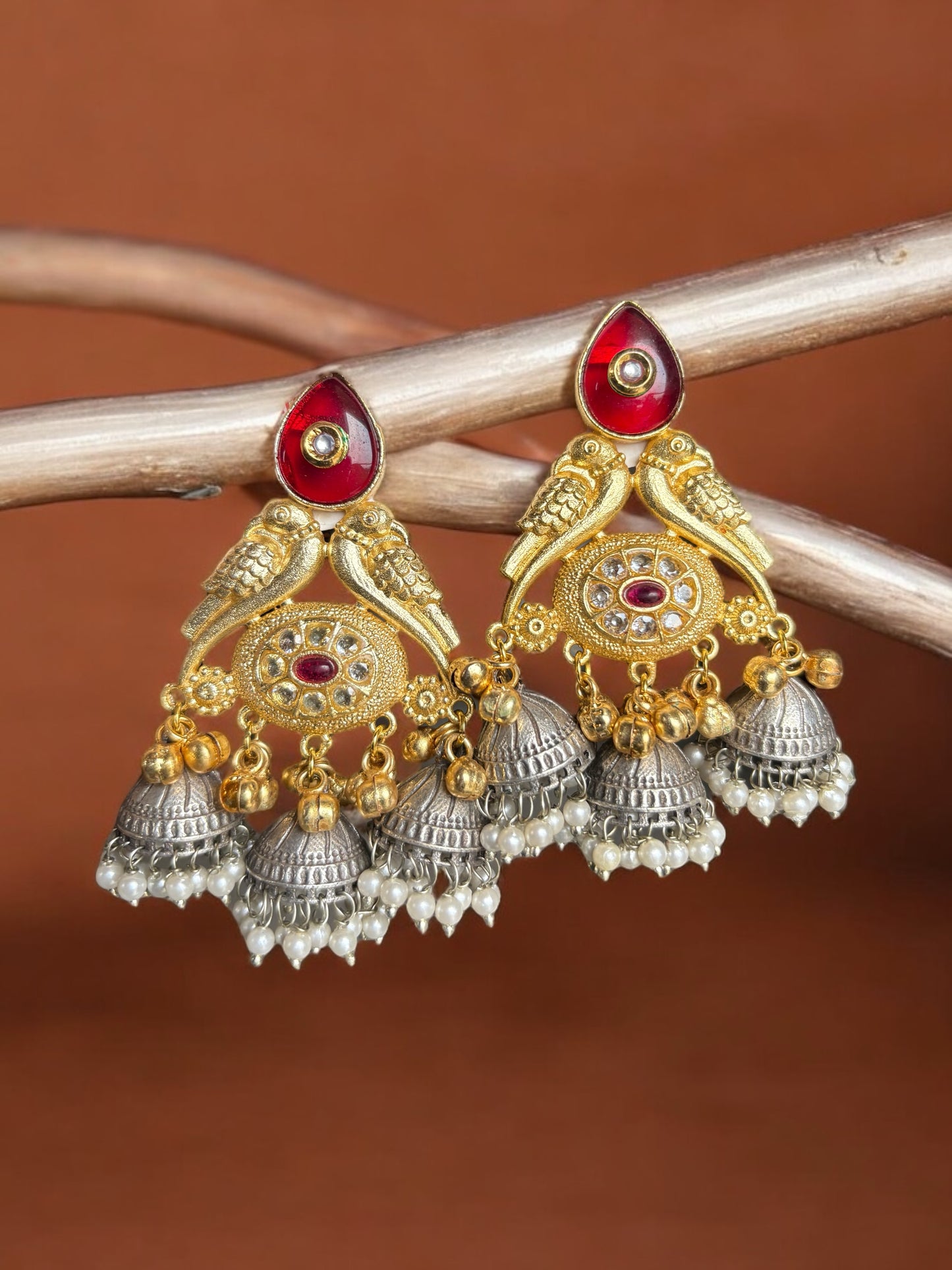 Jagruti Brass Dual Tone Earrings