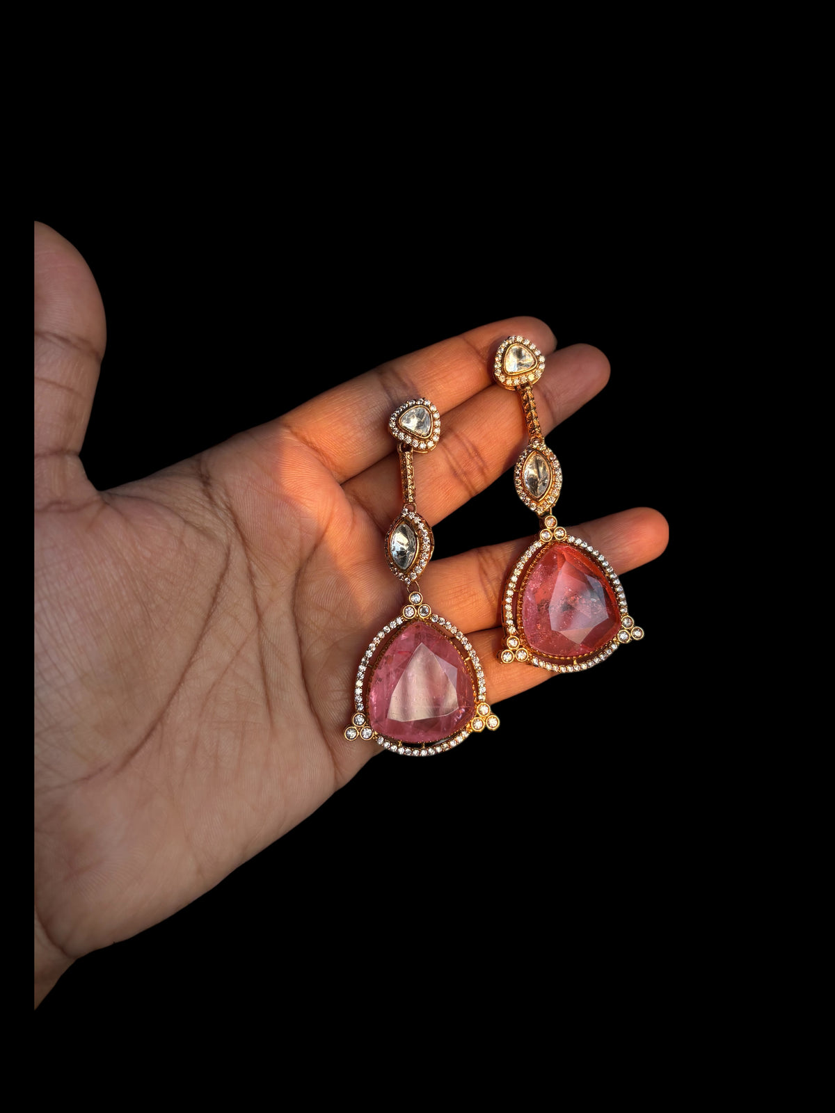 Améthyste Royale Moissanite Doublet Necklace Set (pink)