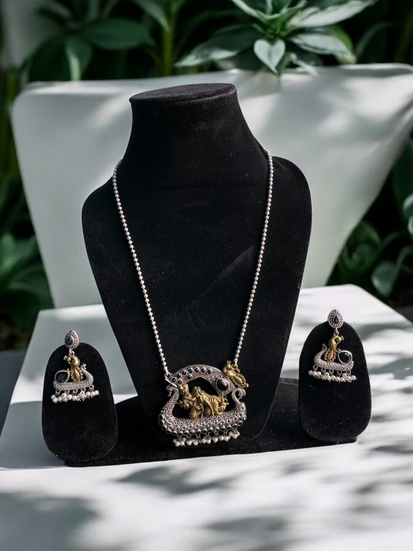 Radha Krishna Dual tone necklace