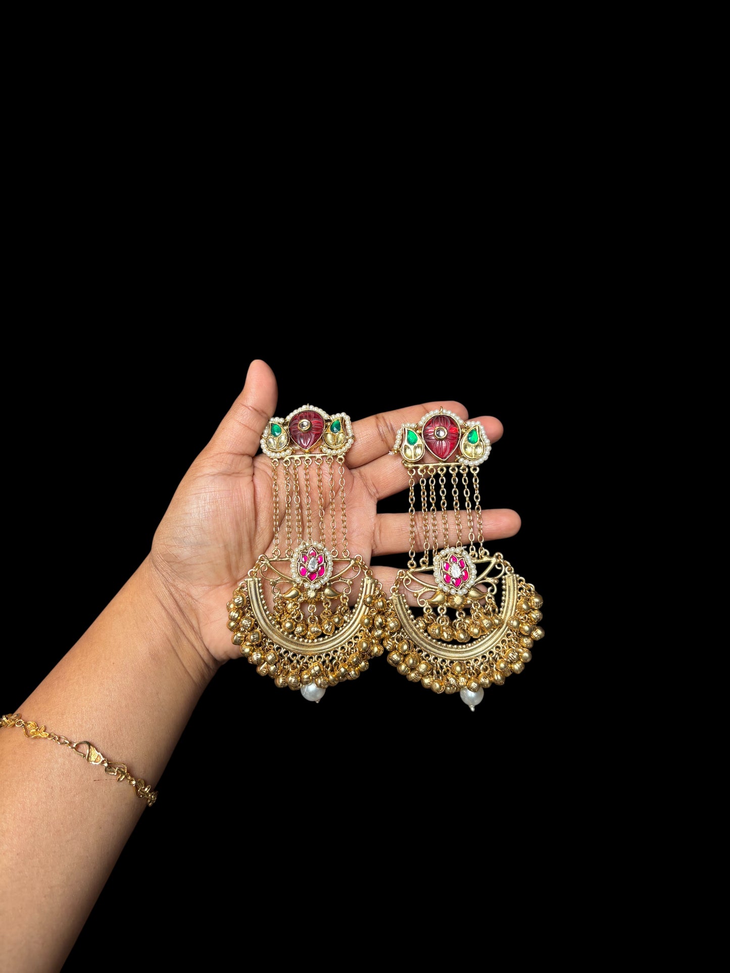 Rajeshwari Temple Cascade Earrings