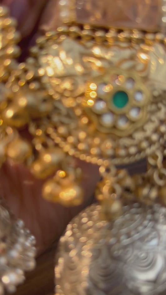 Nisha Golden Brass Earring